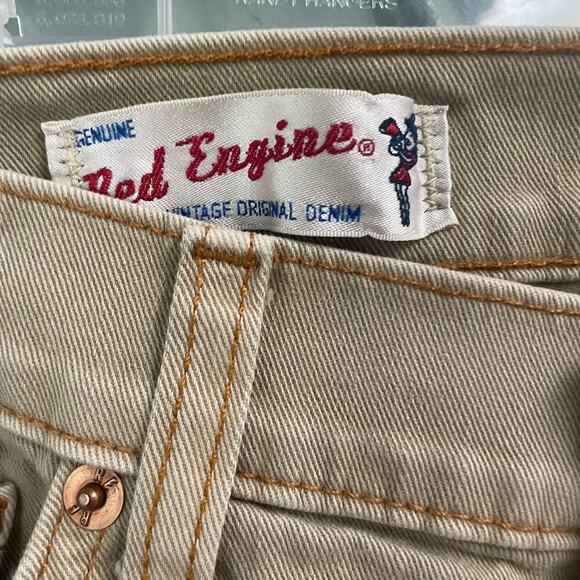 Red Engine Size 29 Cayenne Low Rise Skinny Khaki Twill Denim Jeans Vintage - Picture 2 of 7